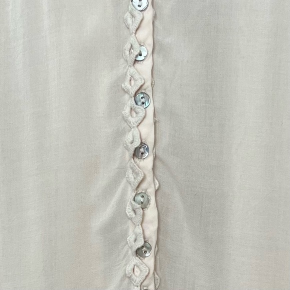 Sundance Romantic Boho Long Sleeve Button Front Open Knit Details Peasant Blouse - Picture 4 of 14